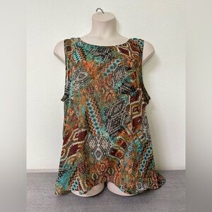 Women’s Plus Size Bobeau Multicolor Sleeveless Top 3X